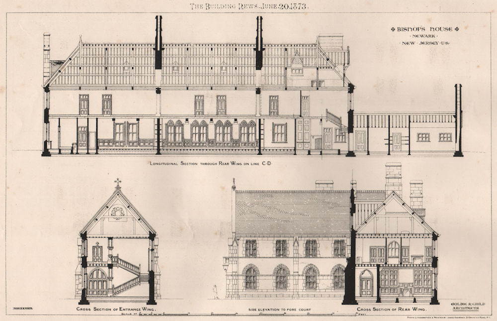 Bishop's House, Newark, New Jersey U.S.; Goldie and Child, Architects 1873